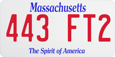 MA license plate 443FT2