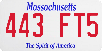 MA license plate 443FT5