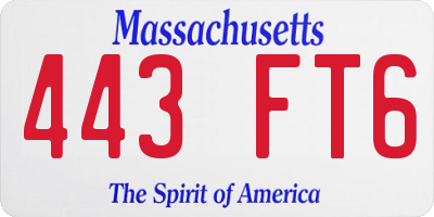 MA license plate 443FT6