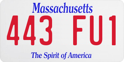 MA license plate 443FU1