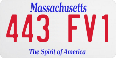 MA license plate 443FV1