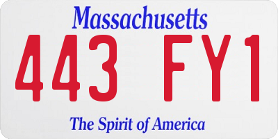 MA license plate 443FY1