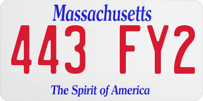 MA license plate 443FY2