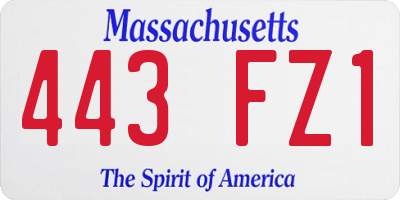 MA license plate 443FZ1