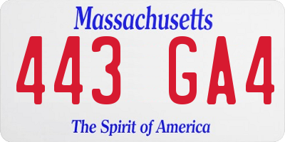 MA license plate 443GA4