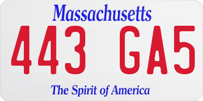 MA license plate 443GA5