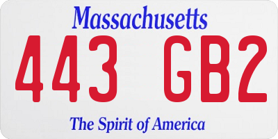 MA license plate 443GB2