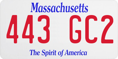 MA license plate 443GC2
