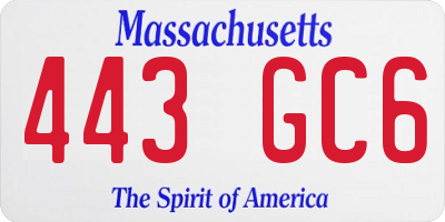 MA license plate 443GC6