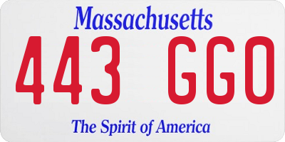 MA license plate 443GG0