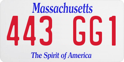 MA license plate 443GG1