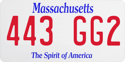 MA license plate 443GG2
