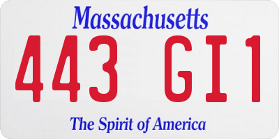 MA license plate 443GI1
