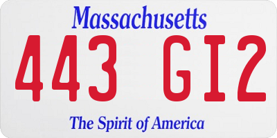 MA license plate 443GI2