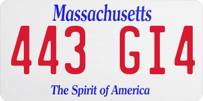 MA license plate 443GI4