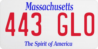 MA license plate 443GL0