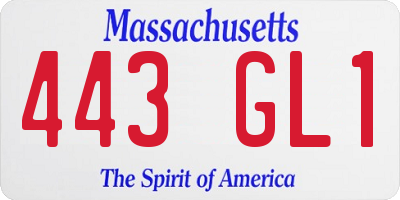 MA license plate 443GL1