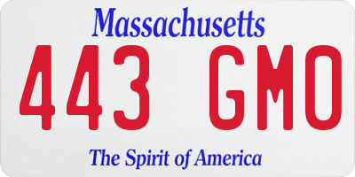 MA license plate 443GM0