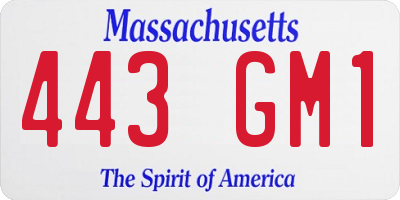 MA license plate 443GM1