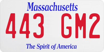 MA license plate 443GM2