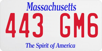 MA license plate 443GM6