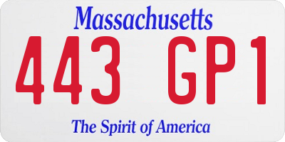 MA license plate 443GP1