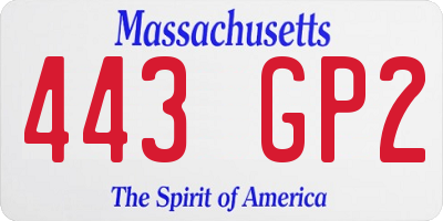 MA license plate 443GP2