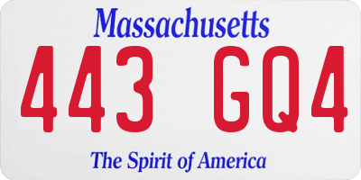 MA license plate 443GQ4