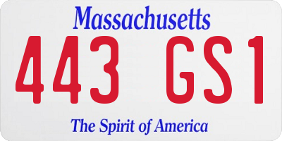 MA license plate 443GS1
