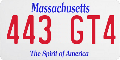 MA license plate 443GT4