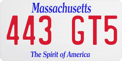 MA license plate 443GT5