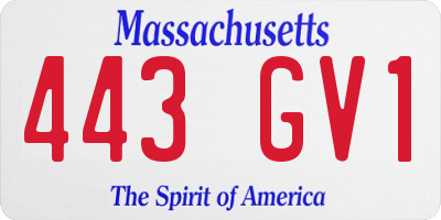 MA license plate 443GV1