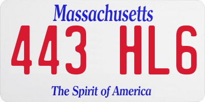 MA license plate 443HL6