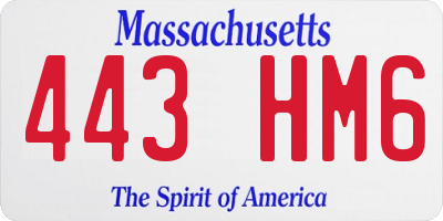 MA license plate 443HM6