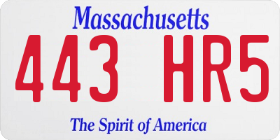 MA license plate 443HR5