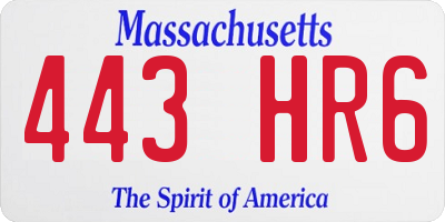 MA license plate 443HR6