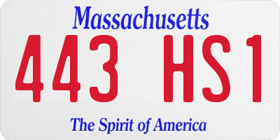 MA license plate 443HS1