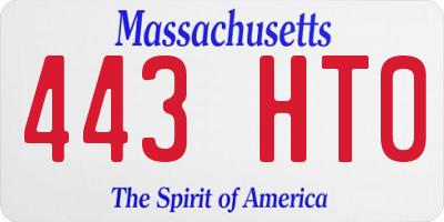 MA license plate 443HT0