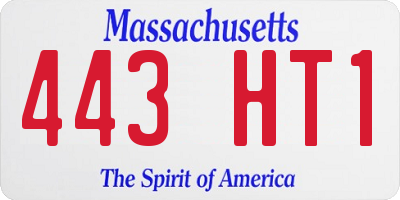MA license plate 443HT1