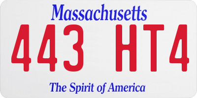 MA license plate 443HT4