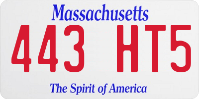 MA license plate 443HT5
