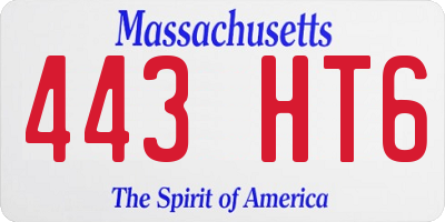 MA license plate 443HT6