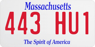 MA license plate 443HU1