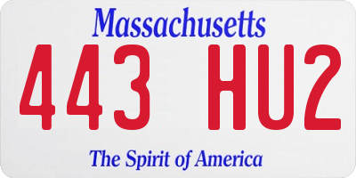 MA license plate 443HU2