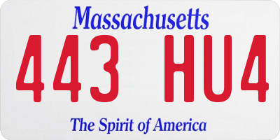 MA license plate 443HU4