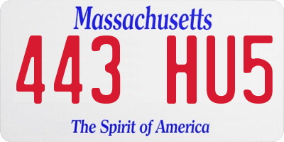 MA license plate 443HU5