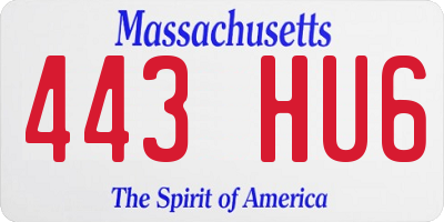 MA license plate 443HU6