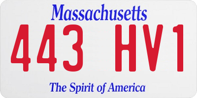 MA license plate 443HV1