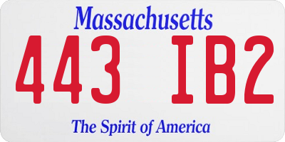 MA license plate 443IB2