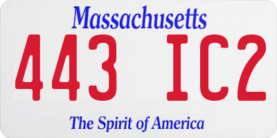 MA license plate 443IC2